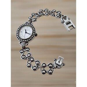 Brighton ALAMEDA Silver Oval Face TAOS Link Band Watch New Battery Works